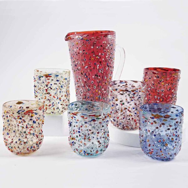 Bicchieri Pisani in vetro colorato di Murano